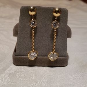 Gold and crystal drop earrings